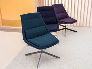 Frank Comfy Lounge Armchair Available In Blue Dark Blue And Purple Upholstery
