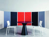 Gaber Bakhita Stackable Canteen Chair In White With Acoustic Panels