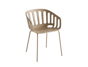 Gaber Basket Stackable Canteen Chair With Metal Legs In Light Brown