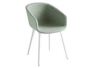 Gaber Basket Upholstered Armchair Bp With White Legs And Light Grey Finish