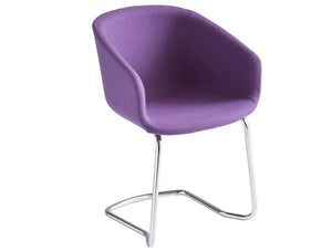 Gaber Basket Upholstered Armchair Ctl With Purple Upholstered Finissh And Chrome Legs