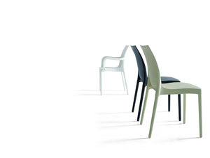 Gaber Iris Stacking Canteen Chair In White Black And Green Finishes