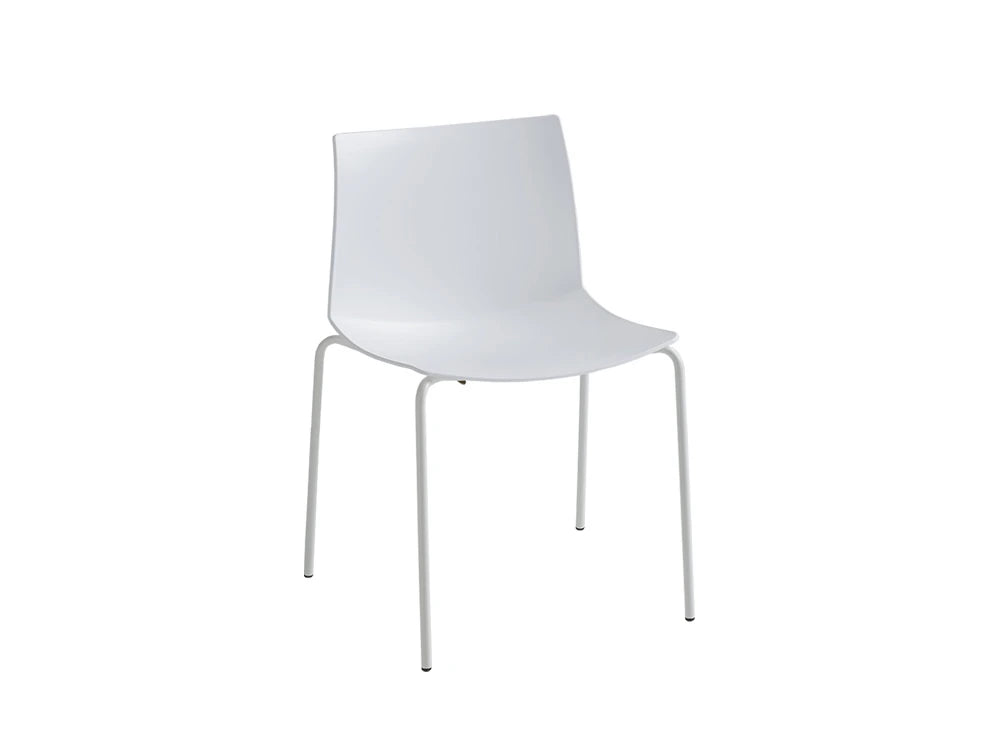 Gaber Kanvas Canteen Chair Gaber Kanvas Canteen Chair Without Armrests In White With Metal Legs