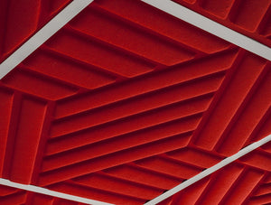 Gaber Madison Acoustic Cherry Red Suspended Ceiling Panel Closeup Details