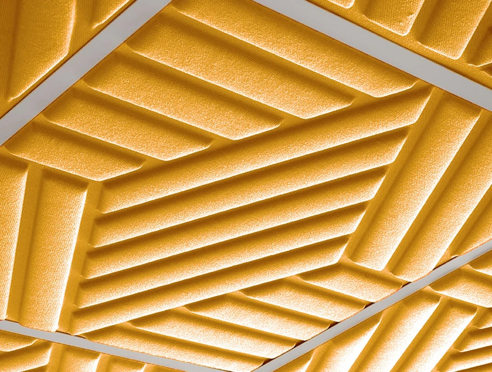 Gaber Madison Acoustic Golden Yellow Ceiling Panel Closeup Details