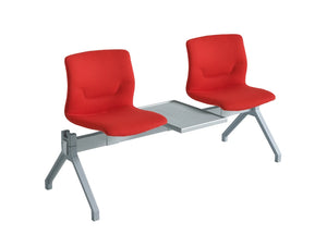 Gaber Slot Beam Seating With Upholstered Red Finish