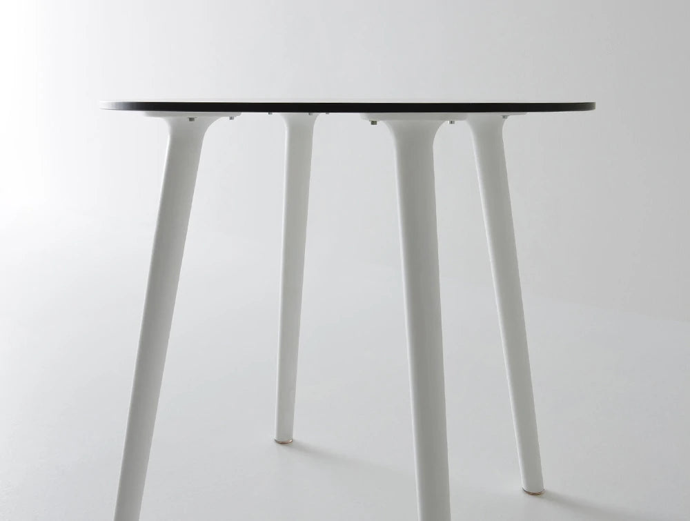 Gaber Stefano Table With White Tabletop And White Legs Straight View