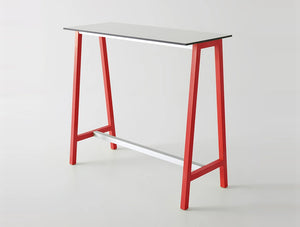Gaber Step Canteen Table With White Tabletop And Red Frame
