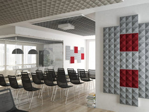 Gaber Stilly Acoustic Wall Panels In Red And Grey