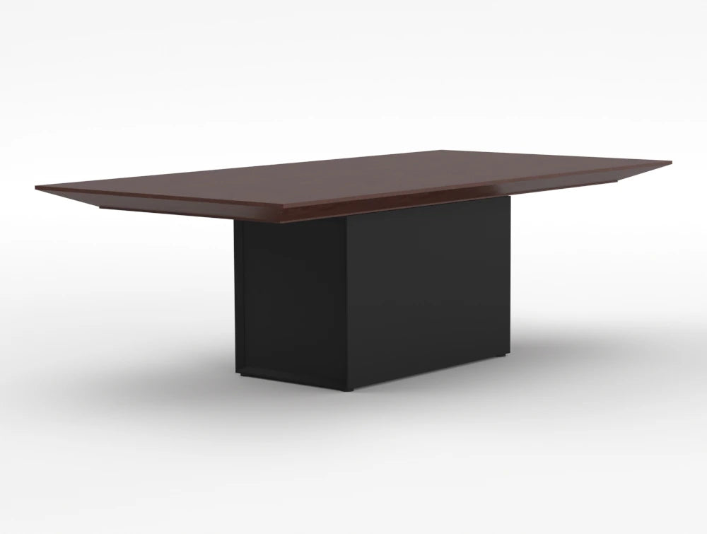 Gravity Sit Stand Executive Meeting Table American Walnut Top Graphite Frame Body