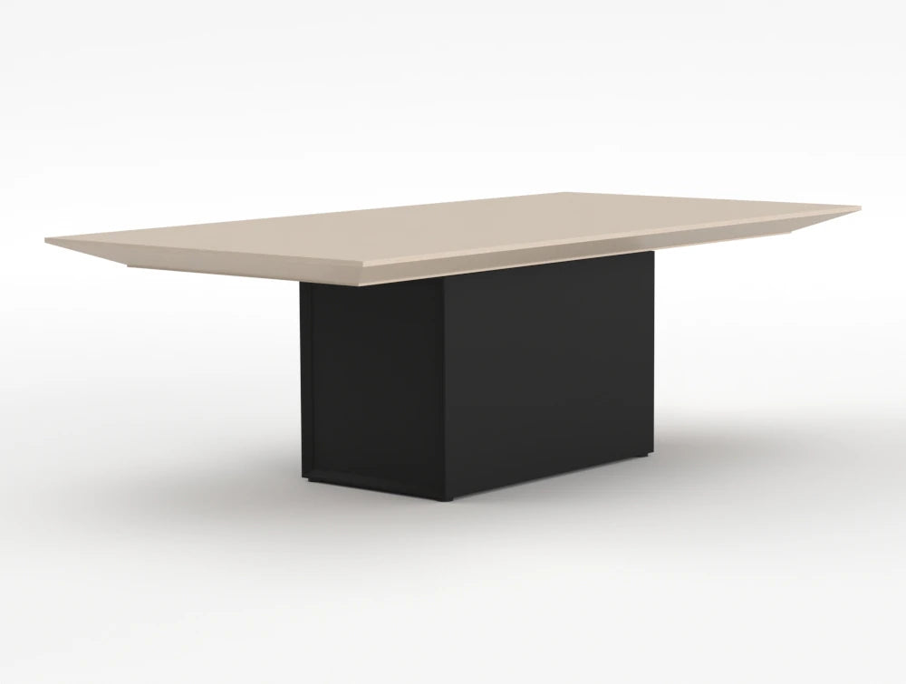 Gravity Sit Stand Executive Meeting Table American Walnut Top Graphite Frame Body