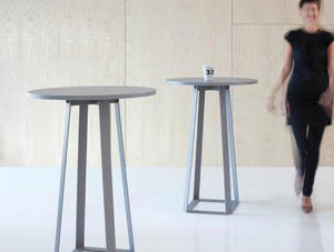 H2 Round Hightop Table in Grey Finish with White Cup in Breakout Setting 3