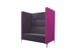 Huddle Modular Rectangular High Seating With Black Feet And Purple Finish
