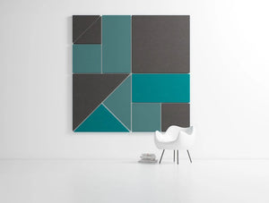 Hush Blocks Acoustic Wall Panels in Blue and Grey