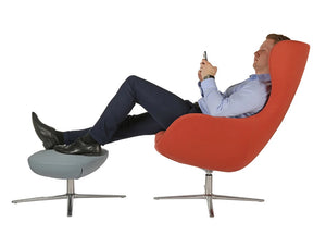 Ilk Tilting Visitor 4 Star Swivel Red Chair With Grey Footrest