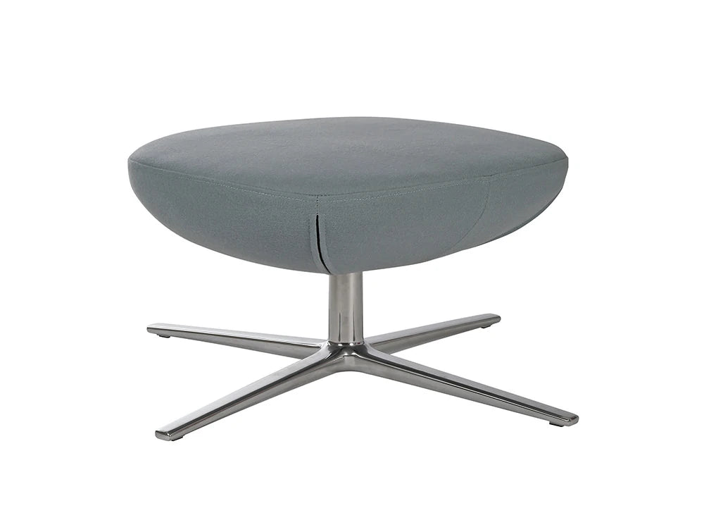 Ilk Tilting Visitor Grey Footstool With Metal Legs