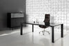In Office Executive Desk with Executive Chair and Side Cabinet in Modern Office Setting