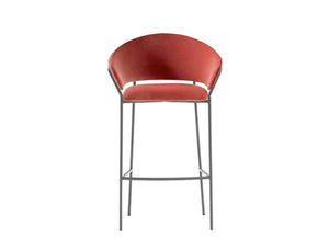 Pedrali Jazz High Upholstered Stool With Backrest