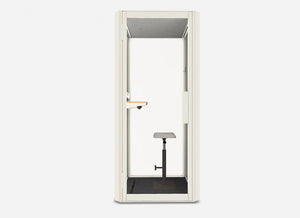 Mute Jetson S1 Phone Booth In Moon White With Stool 2