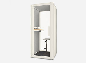 Mute Jetson S1 Phone Booth In Moon White With Stool