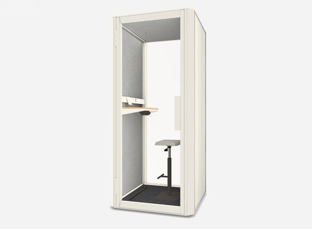 Mute Jetson S1 Phone Booth In Moon White Without Stool