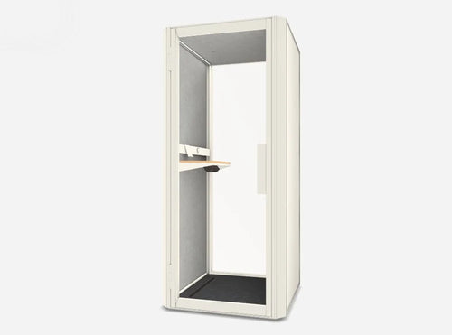 Mute Jetson S1 Phone Booth In Moon White With Stool 4