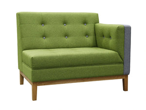 Jig Modular Low Back Soft Seating End Left In Green