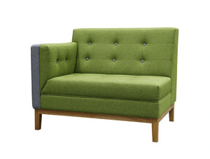 Jig Modular Low Back Soft Seating End Right In Green