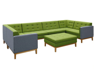 Jig Modular Low Back Soft Seating With Upholstered Coffee Table For Reception Area