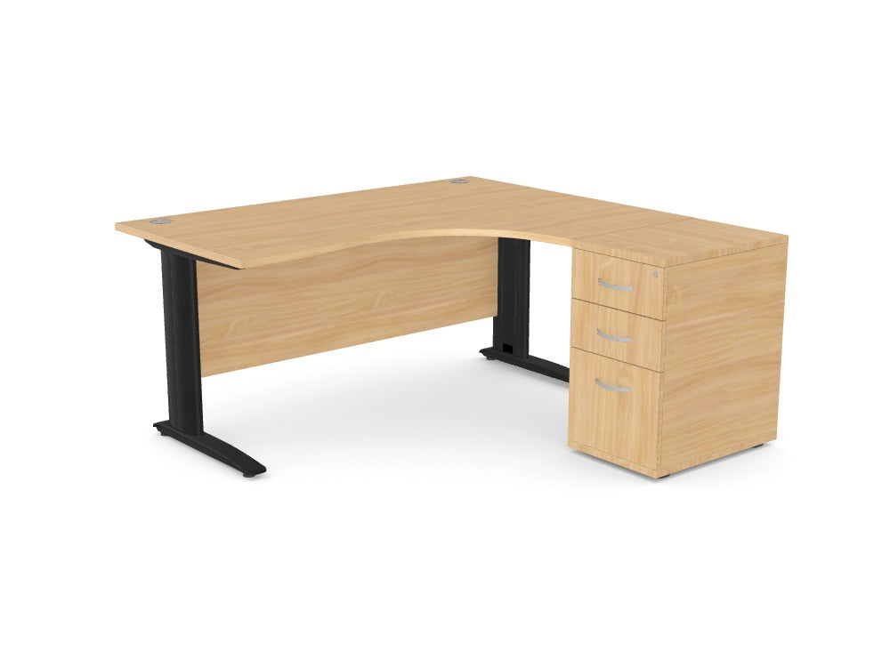 Custom Komo Crescent Desk with Pedestal - Ref: ELTJM6