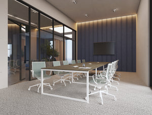 Key Meeting Room Wooden Top Table and Gravity Meeting Chair in Modern Office Setting