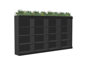 Key Modular 4 Level Storage Wall with Open Units and Planters