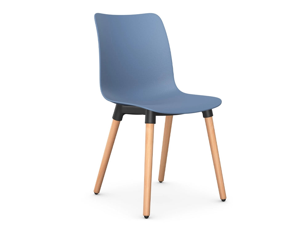 Klass Plastic Dining Chair with Wooden Legs