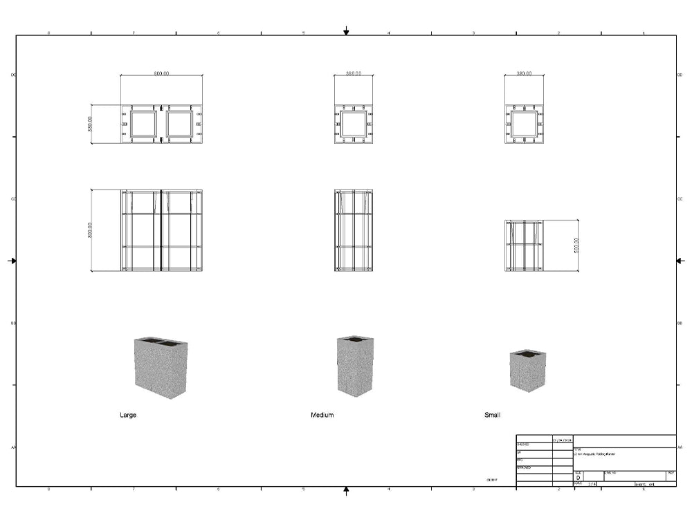 Koala Square Acoustic Planter Dimensions
