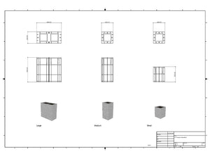 Koala Square Acoustic Planter Dimensions