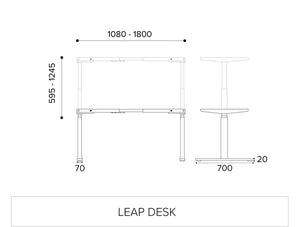 Leap Single Bamboo Sit Stand Desk Dimensions