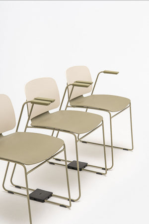 Lena Low Backrest Armchair with Sled Base 2