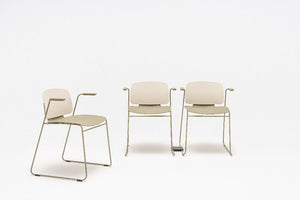 Lena Low Backrest Armchair with Sled Base