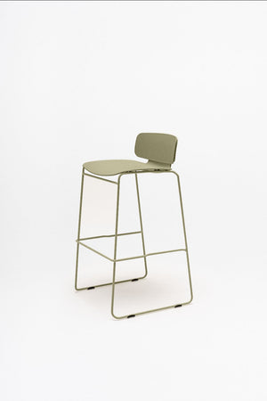 Lena Low Backrest Stool with Sled Base 2