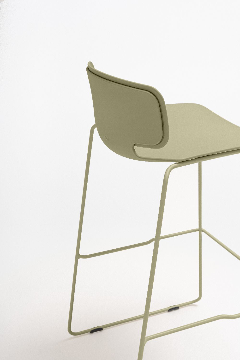 Lena Low Backrest Stool with Sled Base Detail 2