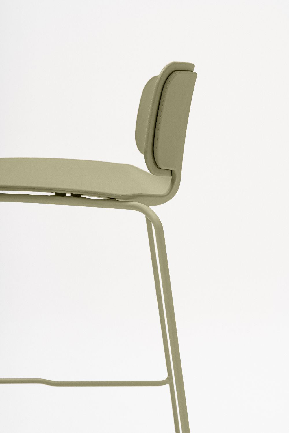 Lena Low Backrest Stool with Sled Base Detail 4