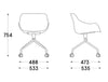 Mdd Baltic Basic Shell Armchair On Four Spoke Base With Castors 8 Dimensions
