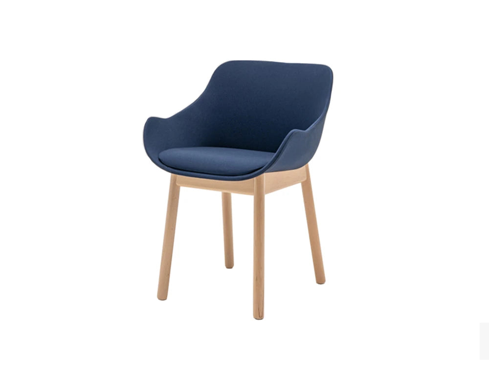 MDD Baltic Classic Upholstered Shell Armchair with Wooden Base