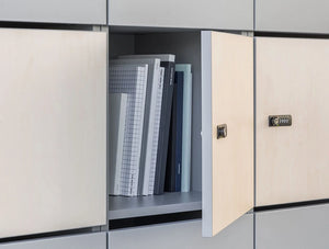 Mdd Modular Multiple Lockers In Cream And Grey Close View