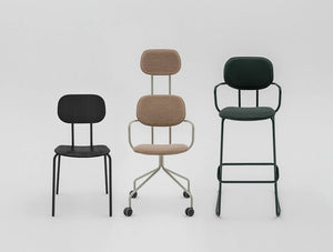 Mdd New School Chair With Headrest On Five Star Base With Castors 4