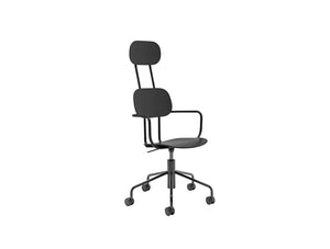 Mdd New School Chair With Headrest On Five Star Base With Castors
