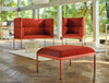 Mdd Stilt High Back Monochromatic 2 Seater Sofa 7 In Red Finish With Red Single Seater Sofa And Footstool