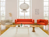 Mdd Stilt Monochromatic 2 Seater Sofa 7 In Red Finish With Single Seater Armchair And White Coffee Table In Living Room