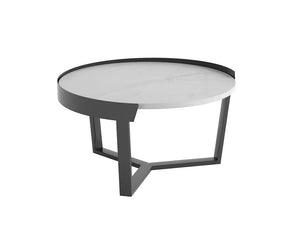 Margin Low Coffee Table Metal Frame With White Table Top