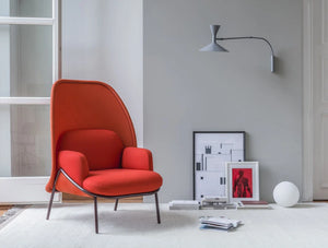 Mesh Armchair With Medium Shield And Orange And Red Finish And Metal Frame